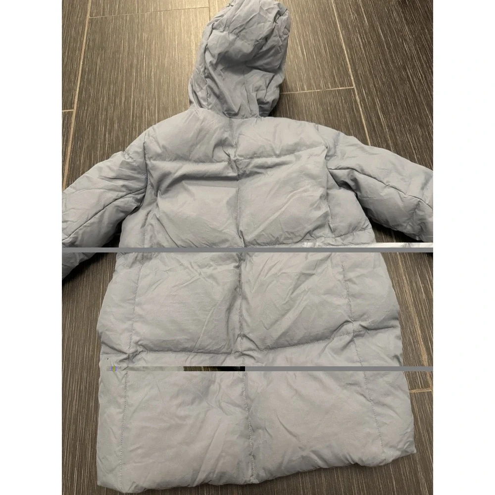 Zara Down Quilted Water-Repellent Classic Hooded Puffer Jacket Sz 6-7 Tiered